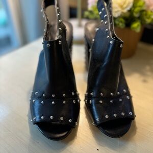 Michael Kors Black Studded Slingback Heels